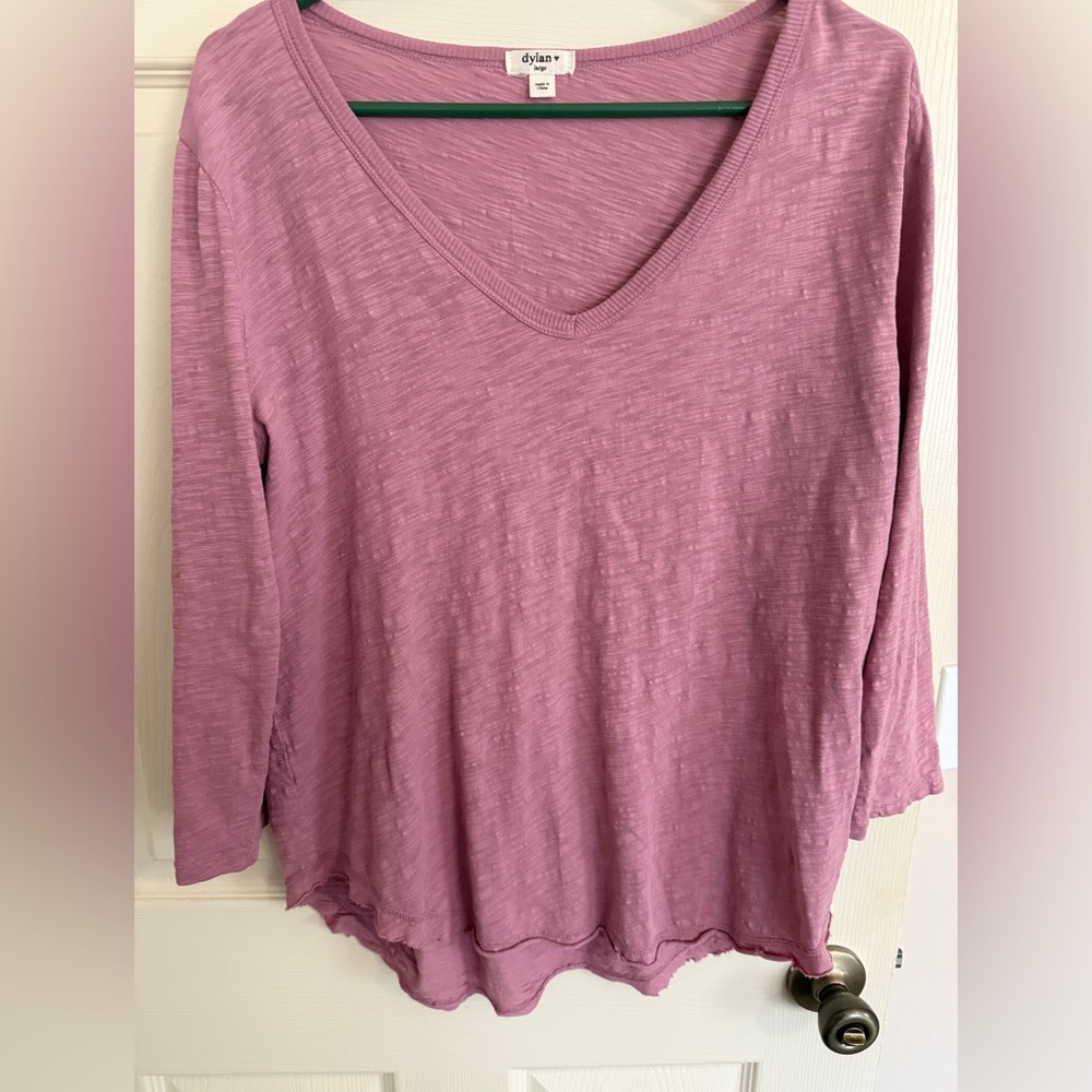 Dylan Purple 100% Slub Cotton Short Sleeve Tee Women's L